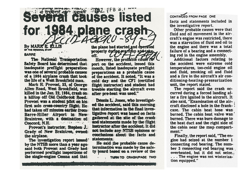 1984 plane crash in Massachusetts